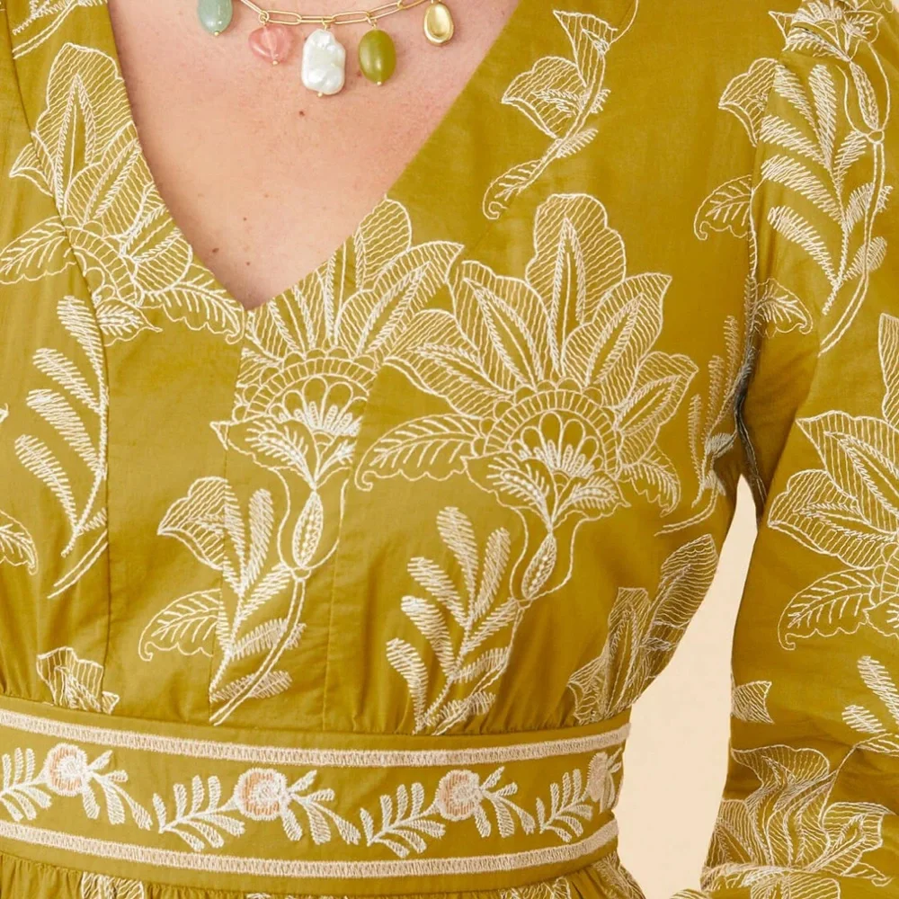 Spartina Nicolette Midi Dress - Calm Waters Schiffli - Picture 3 of 6